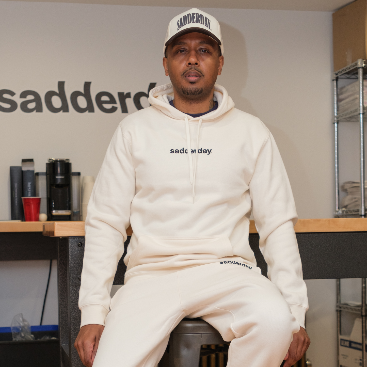 Unhappy Hour Hoodie: Ecru