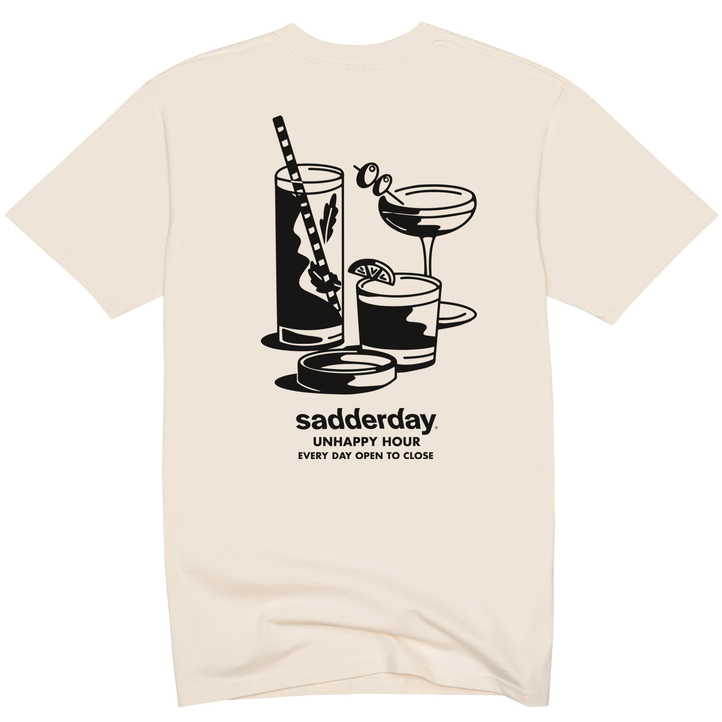 Unhappy Hour T-Shirt: Ecru