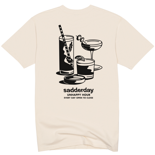 Unhappy Hour T-Shirt: Ecru
