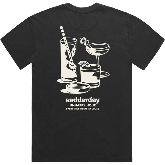 Unhappy Hour T-Shirt: Faded Black