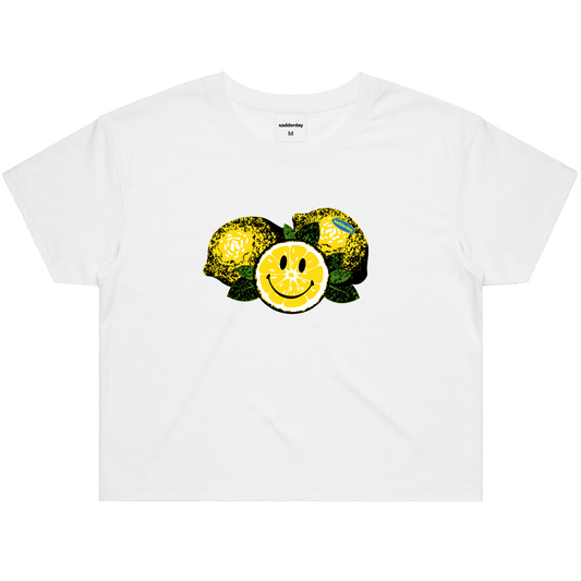 Lemon Drop: White Crop Top