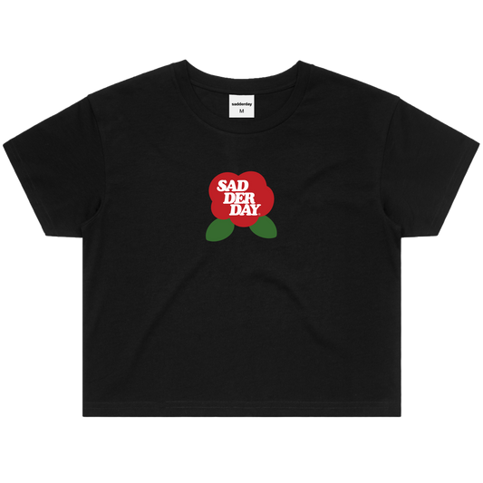 Rose: Black Crop Top